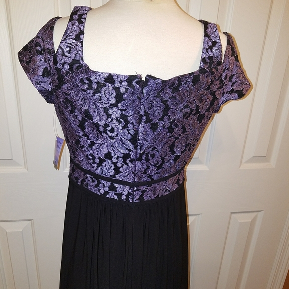 Nightway formal dress, lilac blk, size 8, 10 - Picture 2 of 7